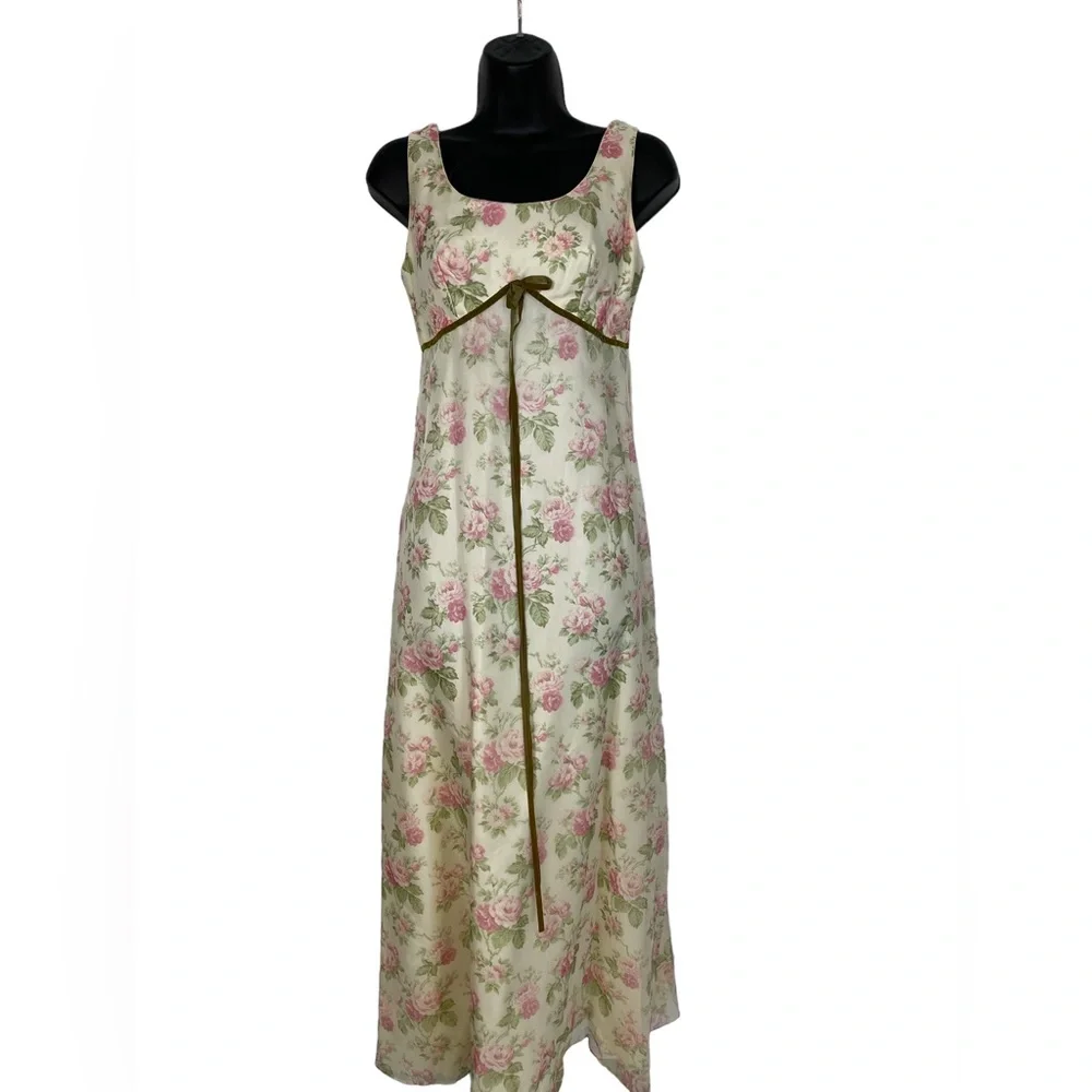 Vintage 60’ Lovely long Rose print dress - Picture 3 of 5